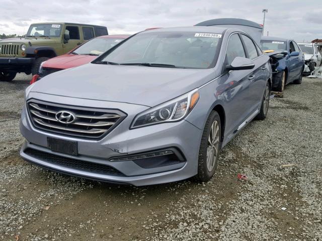 5NPE34AF3GH414068 - 2016 HYUNDAI SONATA SPO GRAY photo 2