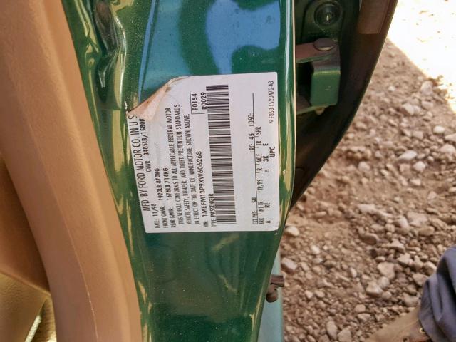 1MEFM13P9XW606268 - 1999 MERCURY TRACER LS GREEN photo 10