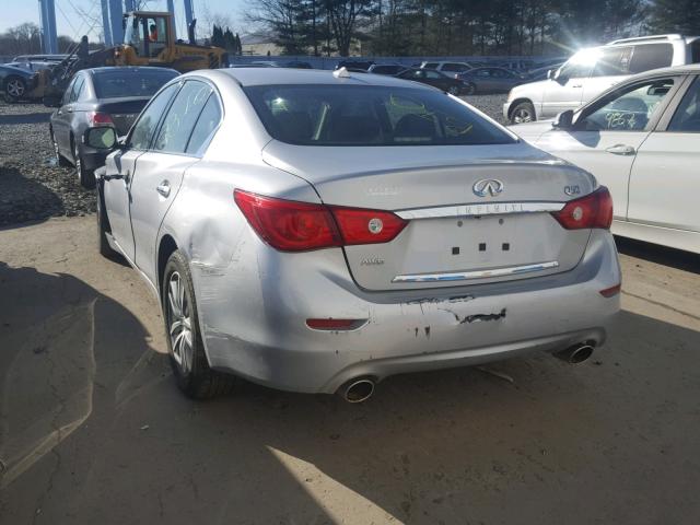 JN1BV7AR3FM401756 - 2015 INFINITI Q50 BASE SILVER photo 3