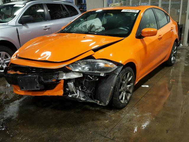 1C3CDFBB6ED861755 - 2014 DODGE DART SXT ORANGE photo 2