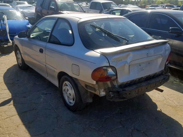 KMHVD34NXVU261827 - 1997 HYUNDAI ACCENT GS SILVER photo 3