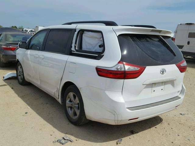 5TDKZ3DC8HS786417 - 2017 TOYOTA SIENNA LE WHITE photo 3