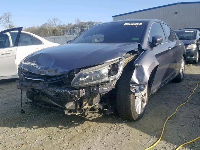 1HGCR2F85EA274406 - 2014 HONDA ACCORD EXL GRAY photo 2