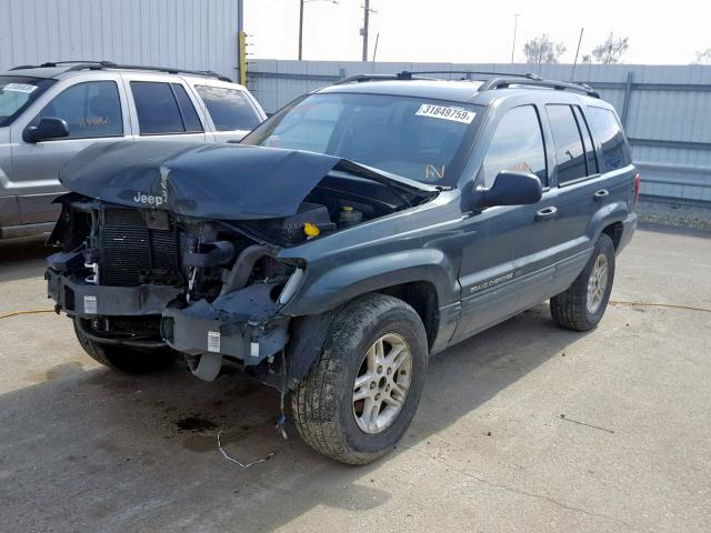 1J4GW48S04C157939 - 2004 JEEP GRAND CHER GREEN photo 2