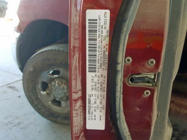 3C63D3GL3CG320360 - 2012 DODGE RAM 3500 S MAROON photo 10