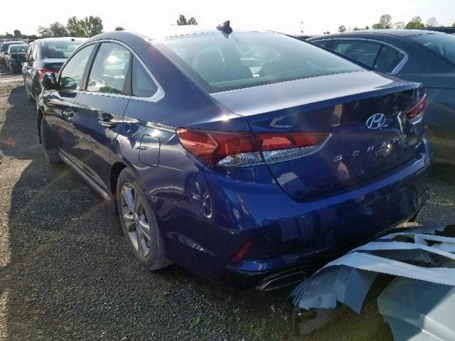 5NPE34AF0JH698427 - 2018 HYUNDAI SONATA SPO BLUE photo 3