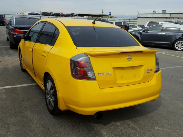 3N1CB61E07L693334 - 2007 NISSAN SENTRA SE- YELLOW photo 3