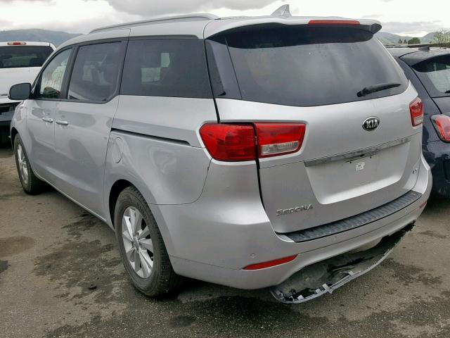 KNDMB5C11G6197166 - 2016 KIA SEDONA LX SILVER photo 3