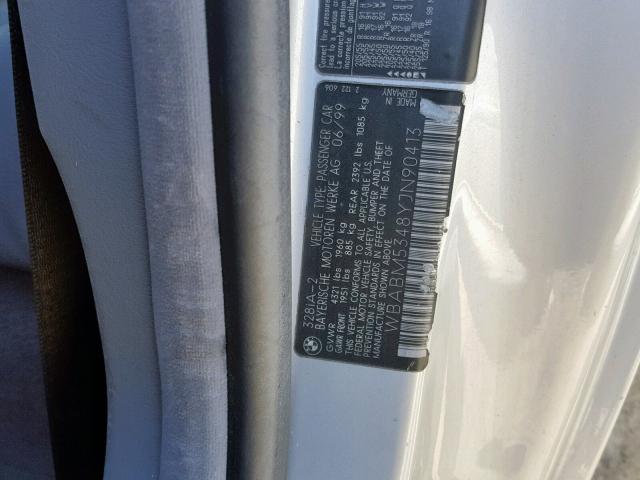 WBABM5348YJN90413 - 2000 BMW 328 CI SILVER photo 10