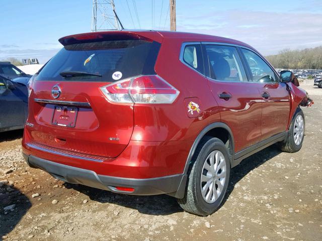 KNMAT2MV7GP656680 - 2016 NISSAN ROGUE S RED photo 4