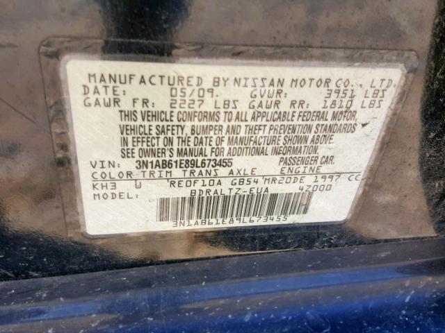 3N1AB61E89L673455 - 2009 NISSAN SENTRA 2.0 BLACK photo 10