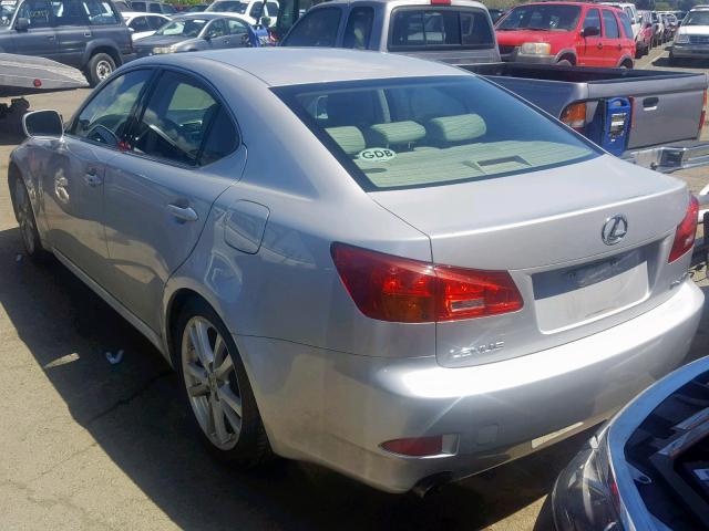 JTHBK262765015550 - 2006 LEXUS IS 250 SILVER photo 3