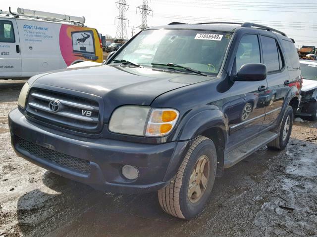 5TDBT48A12S063838 - 2002 TOYOTA SEQUOIA LI BLACK photo 2