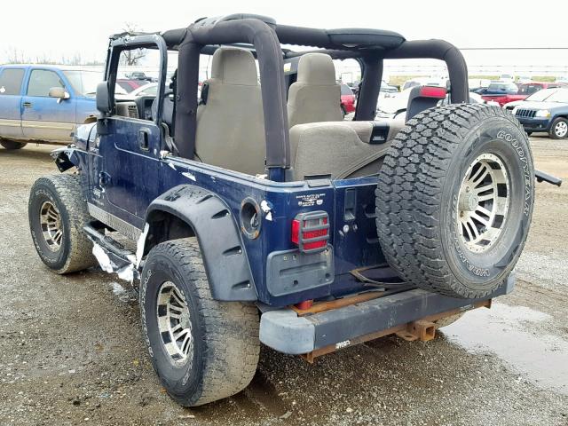 1J4FA49S35P350766 - 2005 JEEP WRANGLER / BLUE photo 3