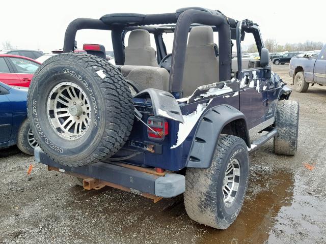 1J4FA49S35P350766 - 2005 JEEP WRANGLER / BLUE photo 4