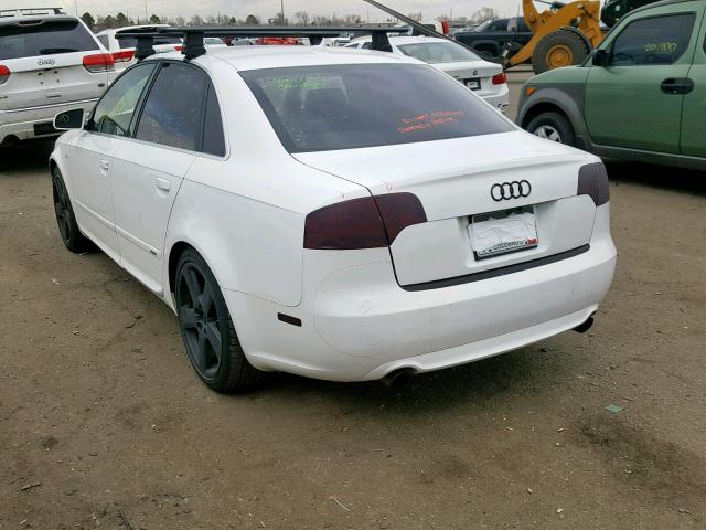 WAUEF78E77A109683 - 2007 AUDI A4 S-LINE WHITE photo 3