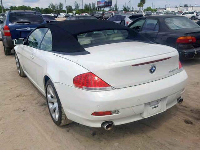 WBAEK73495B323561 - 2005 BMW 645 CI AUT WHITE photo 3