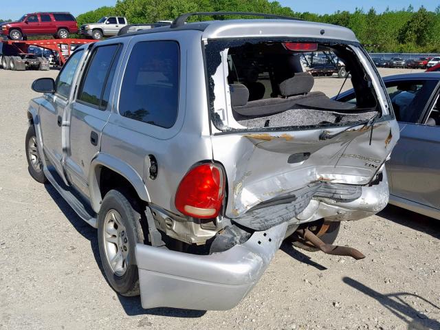 1D4HR48N13F503671 - 2003 DODGE DURANGO SL SILVER photo 3