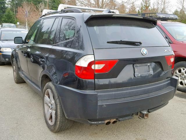 WBXPA93444WA65540 - 2004 BMW X3 3.0I BLACK photo 3