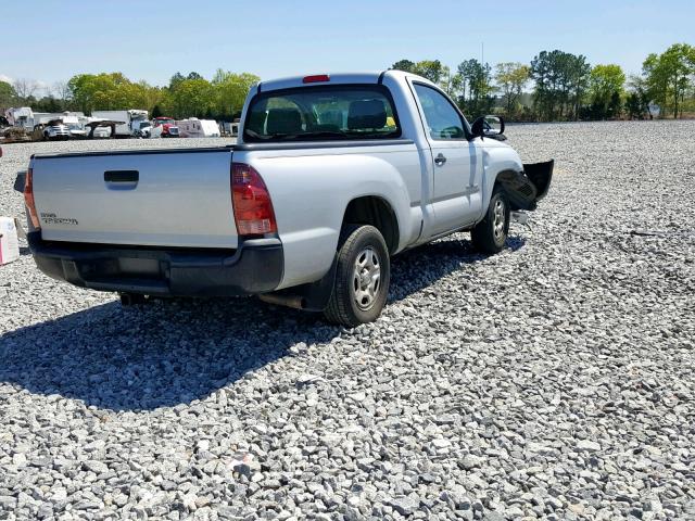 5TENX22N77Z451233 - 2007 TOYOTA TACOMA SILVER photo 4