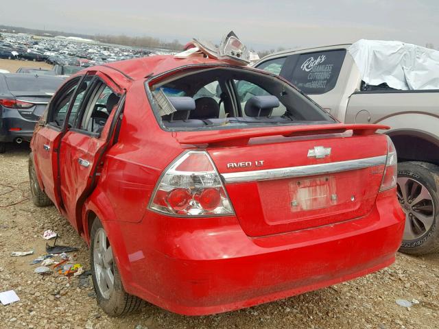 KL1TG56608B118204 - 2008 CHEVROLET AVEO LT RED photo 3