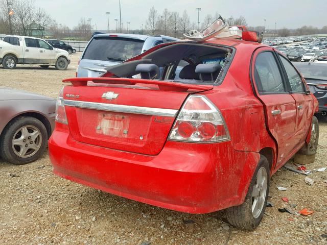 KL1TG56608B118204 - 2008 CHEVROLET AVEO LT RED photo 4