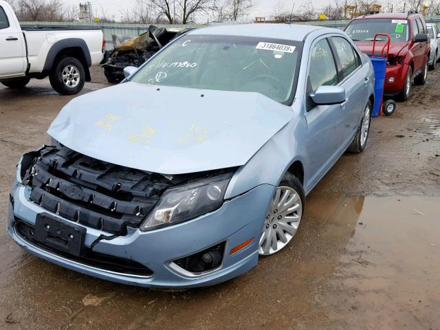 3FADP0L39AR197860 - 2010 FORD FUSION HYB BLUE photo 2