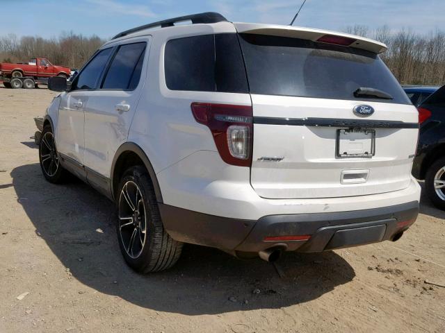 1FM5K8GT9FGC03818 - 2015 FORD EXPLORER S WHITE photo 3