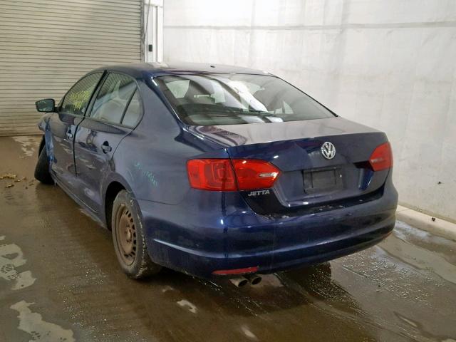3VW1K7AJ2BM098041 - 2011 VOLKSWAGEN JETTA BASE BLUE photo 3