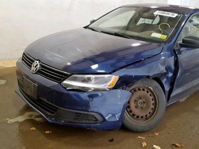 3VW1K7AJ2BM098041 - 2011 VOLKSWAGEN JETTA BASE BLUE photo 9