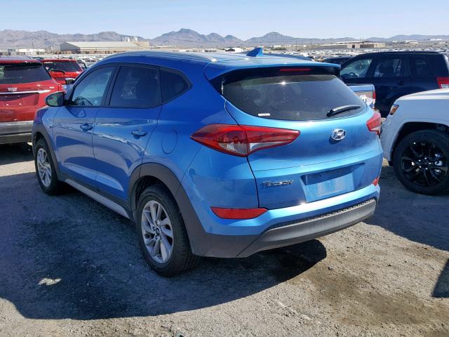 KM8J33A46JU604754 - 2018 HYUNDAI TUCSON SEL BLUE photo 3