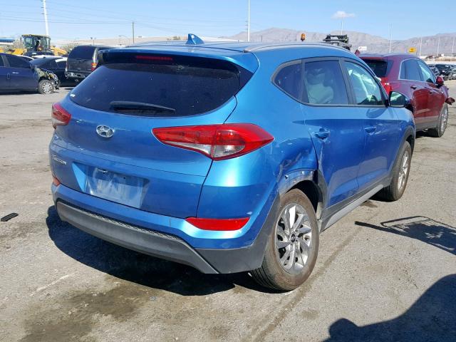 KM8J33A46JU604754 - 2018 HYUNDAI TUCSON SEL BLUE photo 4