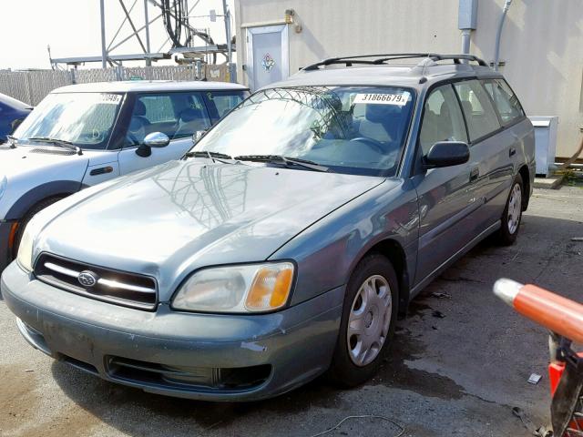 4S3BH635516300837 - 2001 SUBARU LEGACY L GREEN photo 2