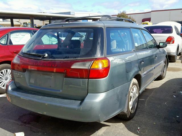 4S3BH635516300837 - 2001 SUBARU LEGACY L GREEN photo 4