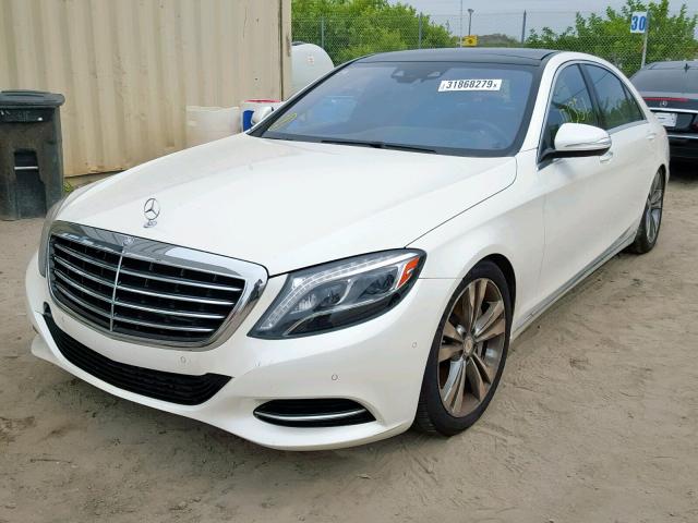 WDDUG8CB8EA009299 - 2014 MERCEDES-BENZ S 550 WHITE photo 2