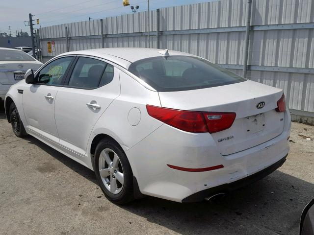 KNAGM4A77F5663886 - 2015 KIA OPTIMA LX WHITE photo 3