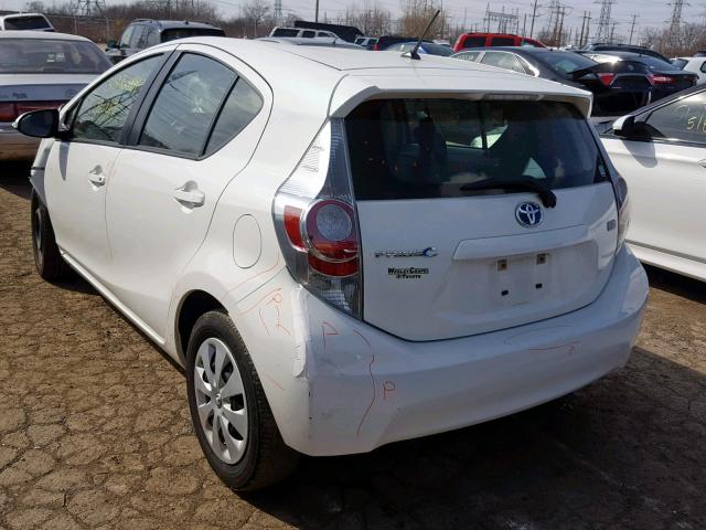 JTDKDTB39C1509539 - 2012 TOYOTA PRIUS C WHITE photo 3