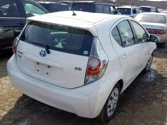 JTDKDTB39C1509539 - 2012 TOYOTA PRIUS C WHITE photo 4