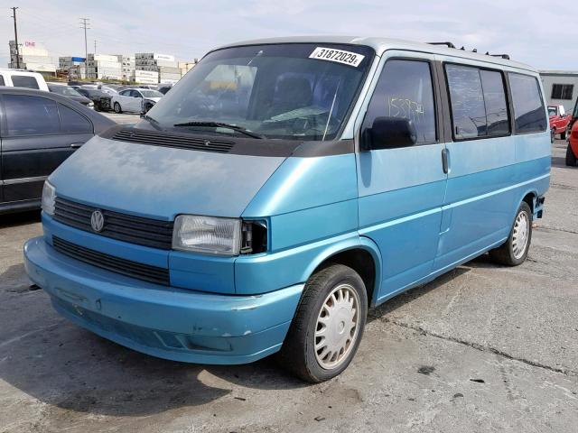 WV2MD0702PH033669 - 1993 VOLKSWAGEN EUROVAN MV TEAL photo 2