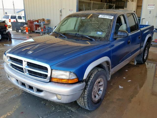 1D7HL48NX4S568158 - 2004 DODGE DAKOTA QUA BLUE photo 2