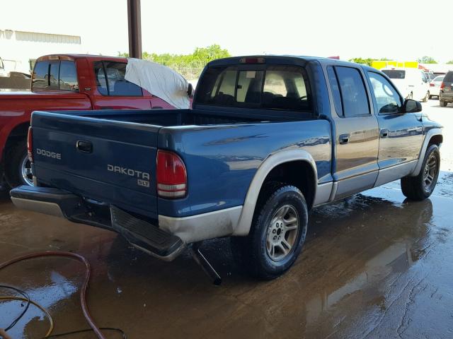 1D7HL48NX4S568158 - 2004 DODGE DAKOTA QUA BLUE photo 4