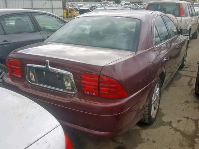 1LNHM87A51Y620197 - 2001 LINCOLN LS MAROON photo 4