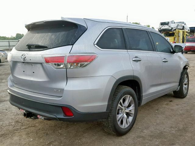 5TDKKRFH2FS069735 - 2015 TOYOTA HIGHLANDER SILVER photo 4