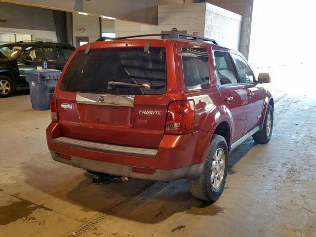 4F2CZ06108KM26273 - 2008 MAZDA TRIBUTE S RED photo 4