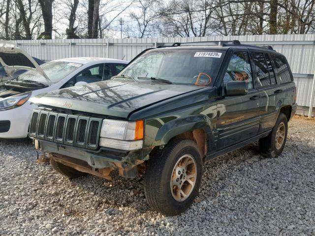 1J4GZ78S8TC355188 - 1996 JEEP GRAND CHER GREEN photo 2