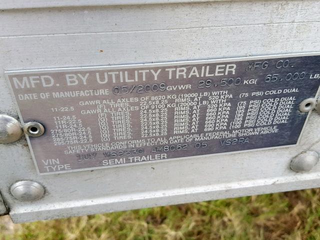 1UYVS2530AM806205 - 2010 UTILITY TRAILER თეთრი ფოტო 10
