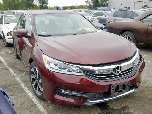 1HGCR3F81GA007403 - 2016 HONDA ACCORD EXL BURGUNDY photo 1