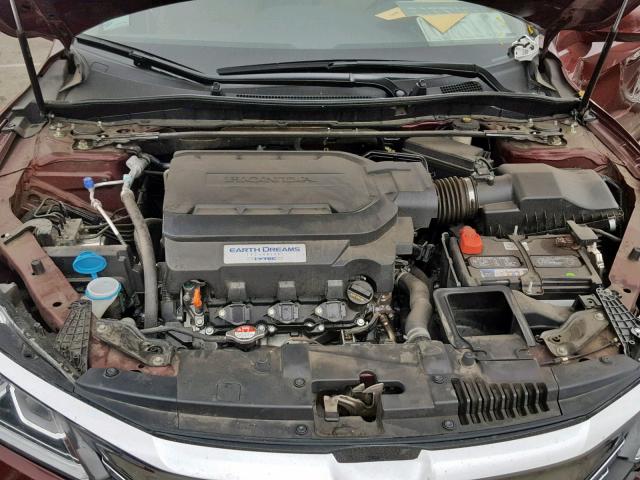 1HGCR3F81GA007403 - 2016 HONDA ACCORD EXL BURGUNDY photo 7