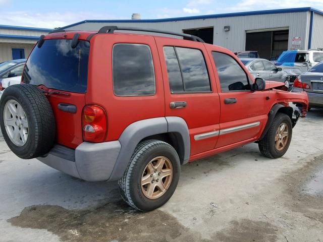 1J4GK48K33W565764 - 2003 JEEP LIBERTY SP RED photo 4