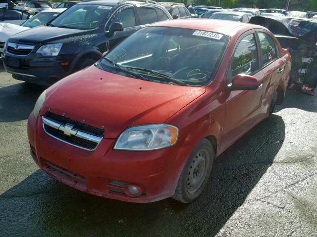 KL1TG56E19B352666 - 2009 CHEVROLET AVEO LT RED photo 2